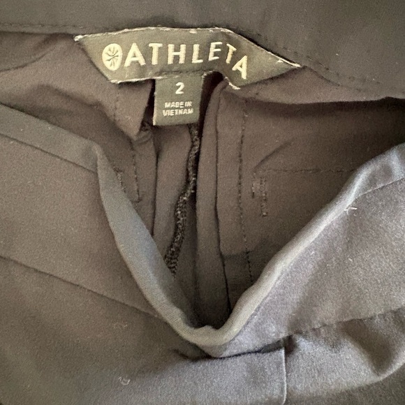 Athleta Gramercy Wide Leg Button Track Trouser Pants Black - Picture 6 of 14